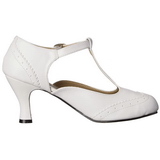 Valkoiset Keinonahkaiset 7,5 cm retro vintage FLAPPER-26 Naisten kengt avokkaat