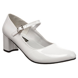 Valkoiset Kiiltonahka 5 cm SCHOOLGIRL-50 klassiset avokkaat kengät naisten