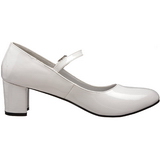 Valkoiset Kiiltonahka 5 cm SCHOOLGIRL-50 klassiset avokkaat kengt naisten