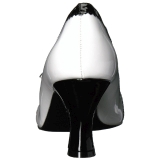 Valkoiset Kiiltonahka 7,5 cm JENNA-06 suuret koot avokkaat kengät