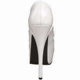 Valkoiset Kiiltonahkaiset 14,5 cm Burlesque BORDELLO TEEZE-06 Platform Avokkaat Kengt