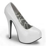 Valkoiset Lakka 14,5 cm Burlesque BORDELLO TEEZE-06 Platform Avokkaat Kengt