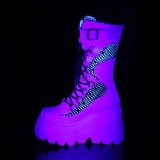 Valkoiset Neon 11,5 cm SHAKER-70 cyberpunk platform saappaat