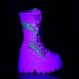 Valkoiset Neon 11,5 cm SHAKER-70 cyberpunk platform saappaat