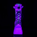 Valkoiset Neon 11,5 cm SHAKER-70 cyberpunk platform saappaat