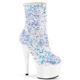 Valkoiset Paljetit 18 cm ADORE-1042SQ korolliset korkokenk nilkkurit platform