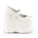 Valkoiset Vegan 15 cm WAVE-32 platform mary jane kiilakorko avokkaat