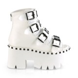 Valkoiset Vegan 9 cm ASHES-70 lolita platform korkoiset nilkkurit naiset