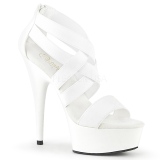 Valkoiset joustava nauha 15 cm DELIGHT-669 korokepohjaiset pleaser kengät