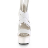Valkoiset joustava nauha 15 cm DELIGHT-669 korokepohjaiset pleaser kengät