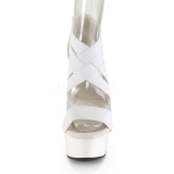 Valkoiset joustava nauha 15 cm DELIGHT-669 korokepohjaiset pleaser kengt