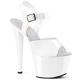 Valkoiset korkokengt 18 cm SKY-308N JELLY-LIKE joustavaa materiaalia platform korkokengt