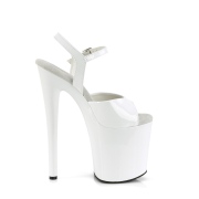 Valkoiset sandaalit 20 cm NAUGHTY-809 korolliset sandaalit platform