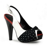 Valkoista Pistett 12 cm retro vintage BETTIE-09 Platform Avokkaat Peep Toe