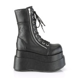 Vegaani 11,5 cm BEAR-265 emo naisten kaksinkertainen platform nilkkurit nauhoilla