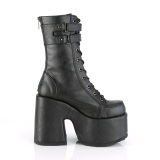 Vegaani 13 cm CAMEL-250 emo naisten chunky platform nilkkurit nauhoilla