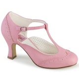 Vegaani 7,5 cm FLAPPER-26 retro vintage avokkaat kengät t-strap vaaleanpunaiset