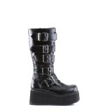 Vegaani 8,5 cm TTRASH518 cyberpunk miesten platform polvikorkeat saappaat musta