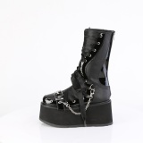 Vegaani 9 cm DAMNED-120 naisten platform pohkeen keskiosa saappaat nauhoilla