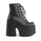 Vegaani paksu korko 13 cm CAMEL-203 korkokengt chunky platform nilkkurit mustat