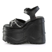 Vegan 15 cm DemoniaCult WAVE-09 lolita platform kiilakorkosandaalit