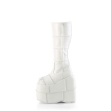 Vegan 18 cm miehille polvisaappaat cyberpunk saappaat äärimmäinen platform valkoiset