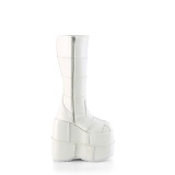 Vegan 18 cm miehille polvisaappaat cyberpunk saappaat äärimmäinen platform valkoiset