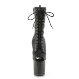 Vegan 19 cm ENCHANT-1041 mustat avokrkiset korkonilkkurit - open toe