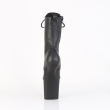 Vegan 20 cm CRAZE-1040 Heelless korkeat nilkkurit pony mustat