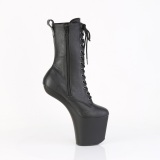 Vegan 20 cm CRAZE-1040 Heelless korkeat nilkkurit pony mustat