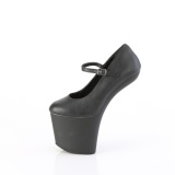 Vegan 20 cm CRAZE-880 Heelless korkeat avokkaat pony mustat