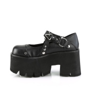 Vegan 9 cm ASHES-33 vaihtoehtoinen kengät paksupohjaiset musta