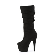 Vegan suede 18 cm ADORE-1061 tankotanssi platform saappaat musta