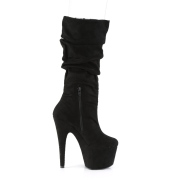 Vegan suede 18 cm ADORE-1061 tankotanssi platform saappaat musta