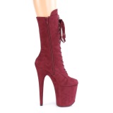 Vegan suede 20 cm FLAMINGO-1050FS tankotanssi platform saappaat bordo