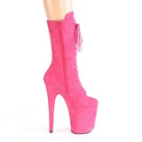 Vegan suede 20 cm FLAMINGO-1050FS tankotanssi platform saappaat pinkit