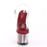 Viininpunaiset 18 cm SKY-308G-T glitter platform sandaalit naisten