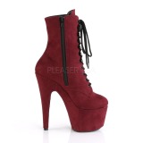 Viininpunaiset Keinonahka 18 cm ADORE-1020FS nauhalliset nilkkurit