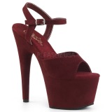 Viininpunaiset Keinonahka 18 cm ADORE-709FS naisten korkosandaalit