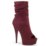 Viininpunaiset Vegan 15 cm DELIGHT-1031 nilkkurit avoin varvas - open toe