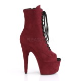 Viininpunaiset faux suede 18 cm ADORE-1021FS tankotanssi nilkkurit