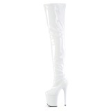 Vinyyli crotch 20 cm FLAMINGO-4000 Valkoiset platform reisisaappaat korkokengt