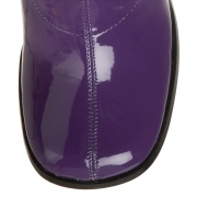 Violetit kiiltonahkasaappaat kantapään lohko 7,5 cm - 70 luku korkosaappaat hippi disko gogo