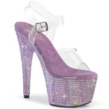 Violetti 18 cm BEJEWELED-708RRS tankotanssi korkokengt strassi platform